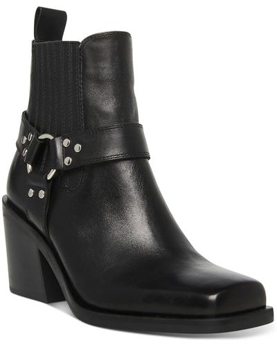 Steve Madden Wells Leather Harness Chelsea Boots - Black