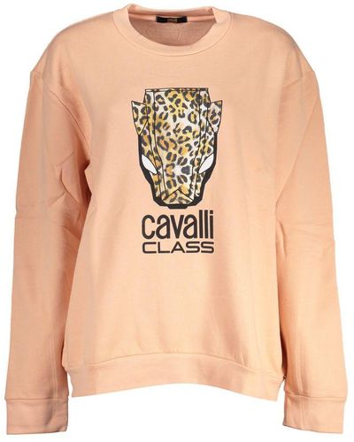 Class Roberto Cavalli Elegant Fleece Crew Neck Sweater - Natural
