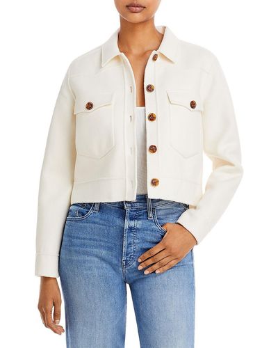 Rails Easton Wool Blend Cropped Shirt Jacket - White