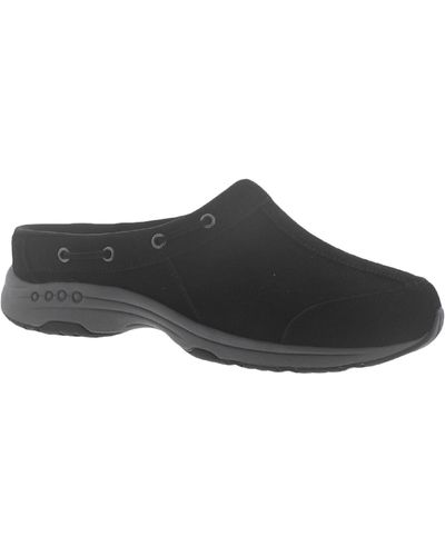 Easy Spirit Travel Port 26 Suede Slip On Walking Shoes - Black