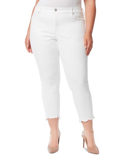 Jessica Simpson Plus High Rise Slim Straight Leg Jeans - White