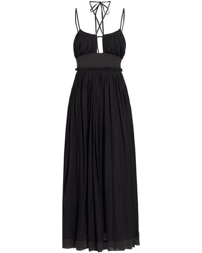 Ulla Johnson Freya Cut Out Cotton Jersey Midi Dress Noir - Black