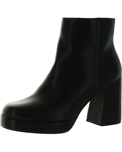 Madden Girl Activatte Faux Leather Platforms Ankle Boots - Black