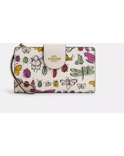 COACH Phone Wallet With Creature Print - Pink
