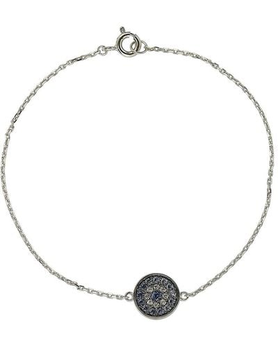 Suzy Levian Sterling Silver Sapphire & Diamond Accent Circle Bracelet - Blue