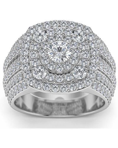 Pompeii3 2 1/3ct Diamond Cushion Halo Engagement Ring - Gray