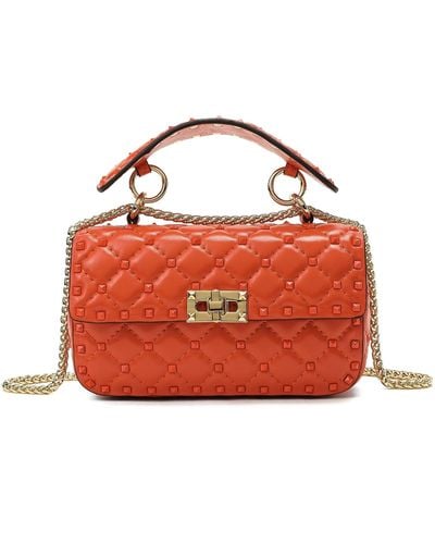 Tiffany & Fred Valenté Studded Leather Shoulder Bag - Red