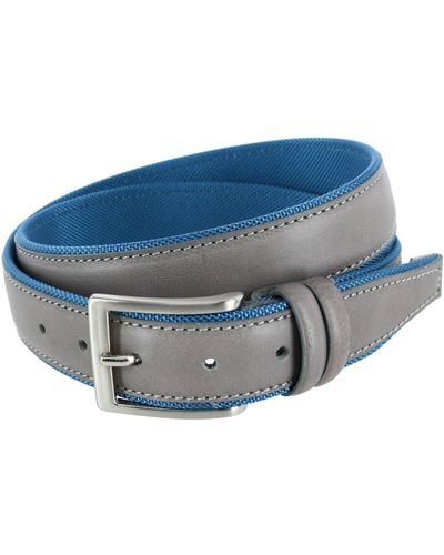 Trafalgar The Back Nine 35mm Full Grain Leather With Nylon Lining Casual Golf Belt - Blue