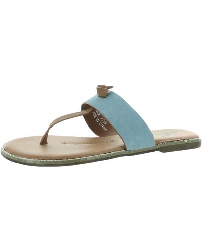 Seven7 Navo1 Faux Suede Slip On Thong Sandals - Blue