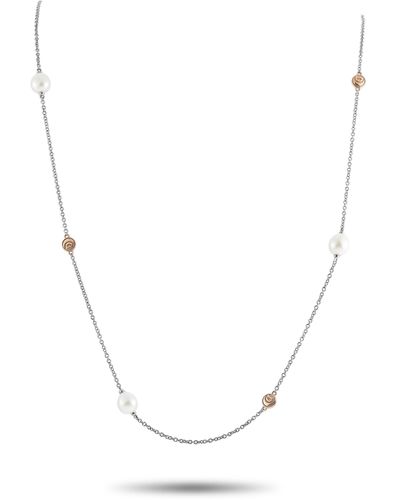 Damiani 18k And Rose Gold Pearl Necklace - White