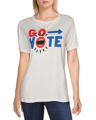 Girl Dangerous Go Vote Graphic Short Sleeve T-shirt - White