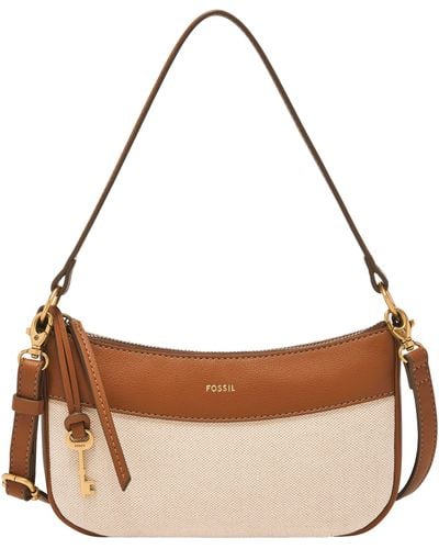 Fossil Skylar Cotton And Linen Baguette - Brown