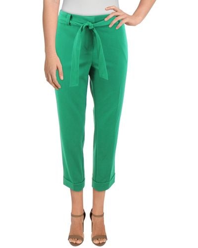 LOFT Petites Cuffed Crop Dress Pants - Green