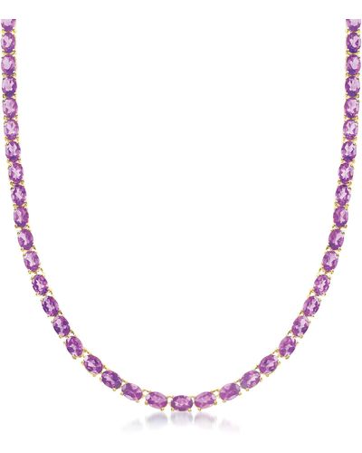 Ross-Simons Amethyst Tennis Necklace - Pink