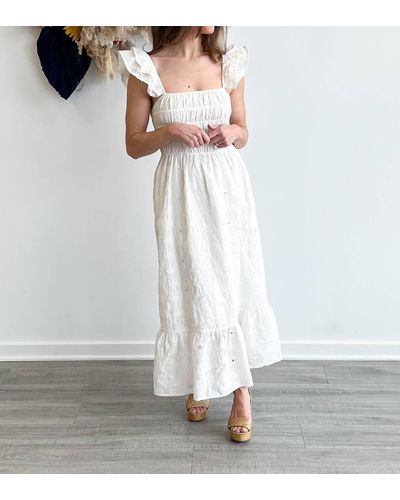 Greylin Evelyn Eyelet Midi Dress - White