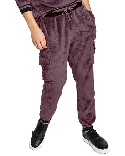 INC Velour Comfy jogger Pants - Purple
