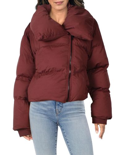 Avec Les Filles Quilted Short Puffer Jacket - Red