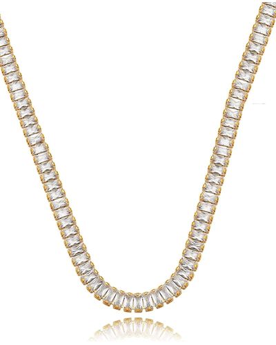 Liv Oliver 18k Gold Cz Tennis Necklace - Metallic