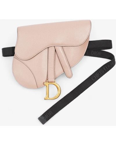 Dior Saddle Belt Bag Nude Leather - Natural