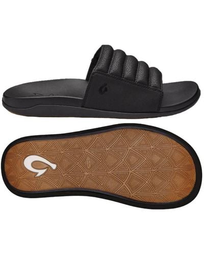 Olukai Maha 'olu Slide Sandals - Black
