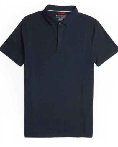 Stone Rose Solid Short Sleeve Polo - Blue