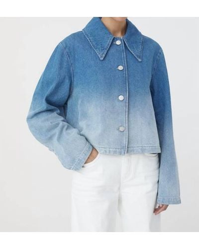 Closed Cropped Jacket - Blue