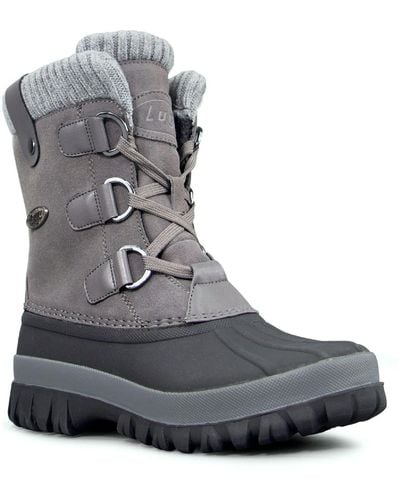 Lugz Stormy Suede Faux Fur Lined Winter & Snow Boots - Gray