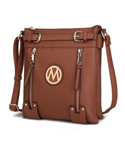 MKF Collection by Mia K Lilian Vegan Leather Crossbody Handbag - Brown