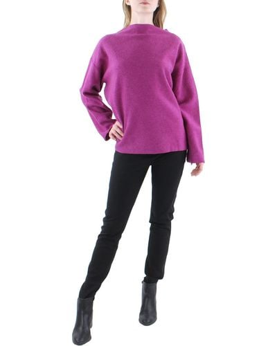 Eileen Fisher Funnel Neck Boxy Pullover Sweater - Pink