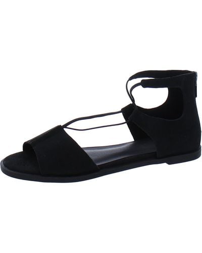 Eileen Fisher Leather Criss-cross Gladiator Sandals - Black