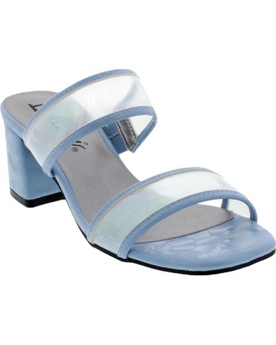 Bellini Fizzle Mesh Block Heel Slide Sandals - Blue
