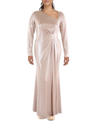 Lauren by Ralph Lauren Shadina Metallic Long Evening Dress - Pink