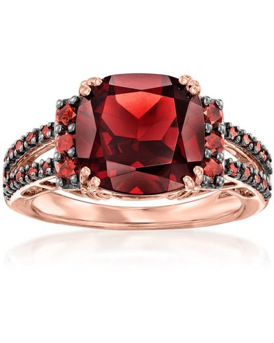 Ross-Simons Garnet And . Diamond Ring - Red