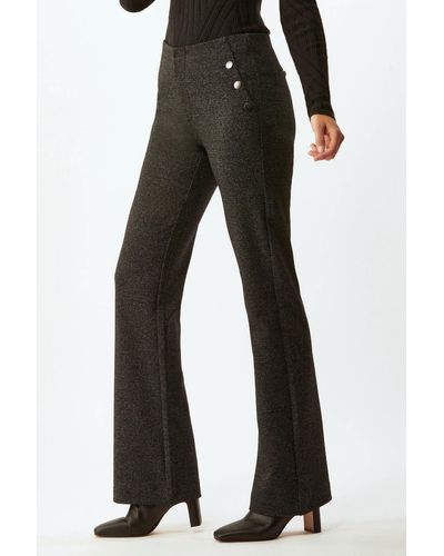 ecru Worth Button Pants - Black