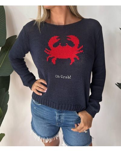 Wooden Ships Oh! Crab Cotton Crew In Navy - Blue