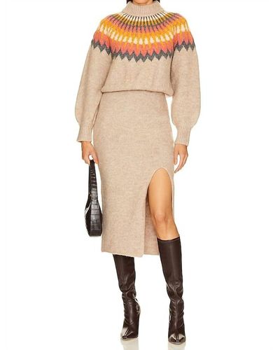 Saylor Boshi Midi Sweater Dress - Natural