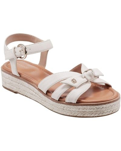 Bandolino Petty 3 Faux Leather Ankle Strap Flatform Sandals - Brown