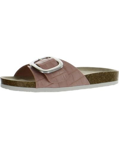 Sugar Zerri Faux Leather Slip On Footbed Sandals - Brown