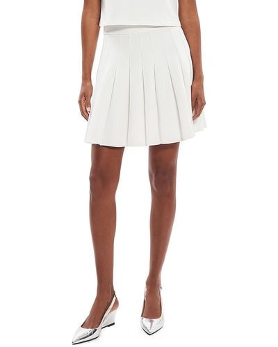 Theory A-line Mini Pleated Skirt - White
