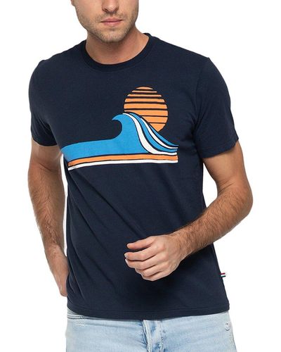 Sol Angeles Retro Wave Crew T-shirt - Blue