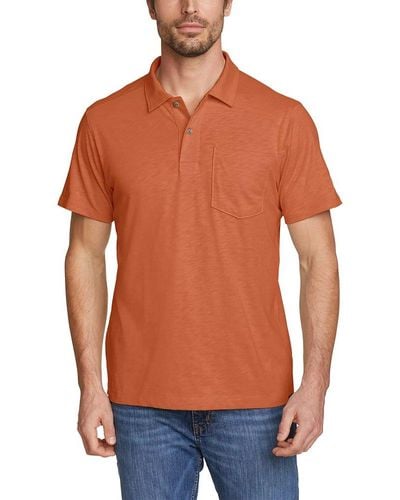 Eddie Bauer Getaway Slub Polo Shirt - Orange