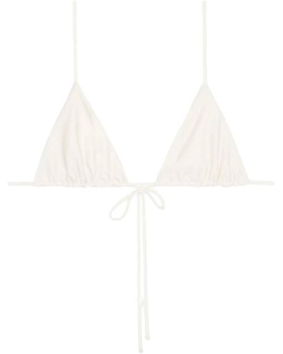 Mikoh Swimwear Oska Thin String Triangle Bikini Top - White