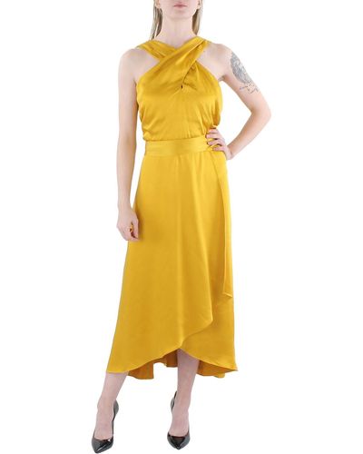 INC Satin Formal Evening Dress - Yellow