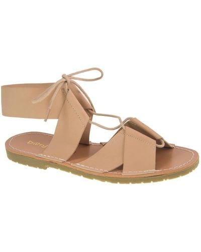 Dirty Laundry East Faux Leather Strappy Flats - Natural