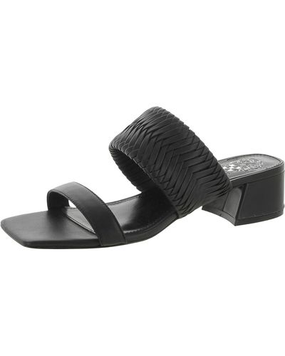 Vince Camuto Shamira Leather Mules Slide Sandals - Black