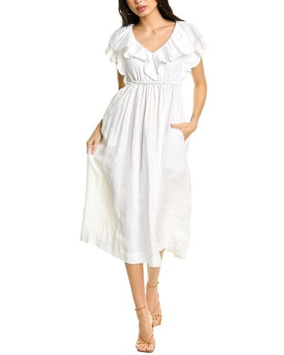 Trina Turk Play Linen Midi Dress - White