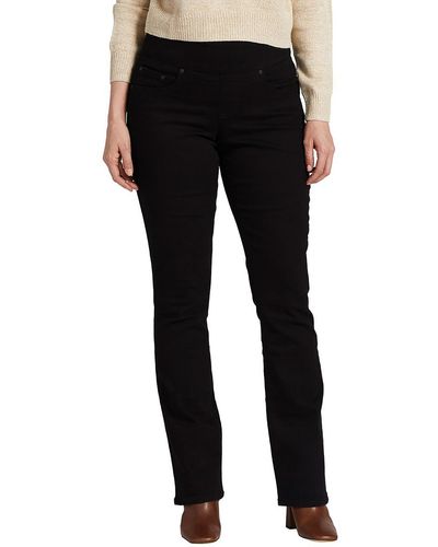 Jag Jeans Petites Paley Mid-rise Pull On Bootcut Jeans - Black