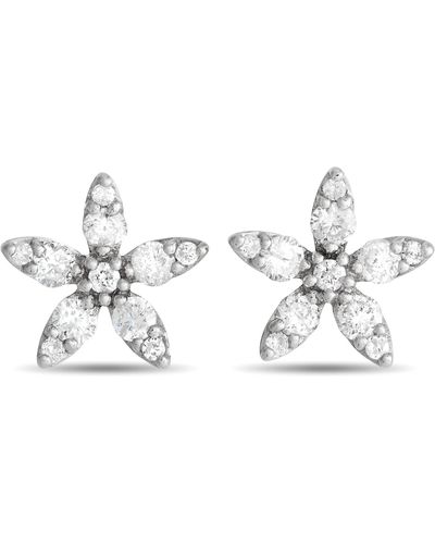 Non-Branded Lb Exclusive 14k Gold 0.60ct Diamond Flower Earrings Er28578-w - White