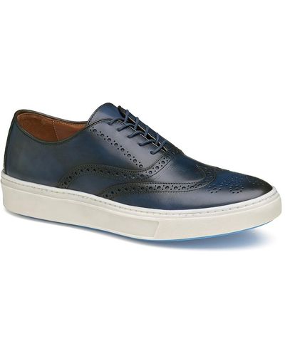 Johnston & Murphy Hollins Lace Up Round Toe Casual And Fashion Sneakers - Blue