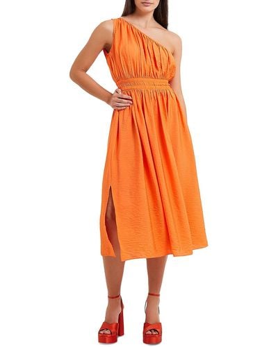 French Connection Party Midi Fit & Flare Dress - Orange
